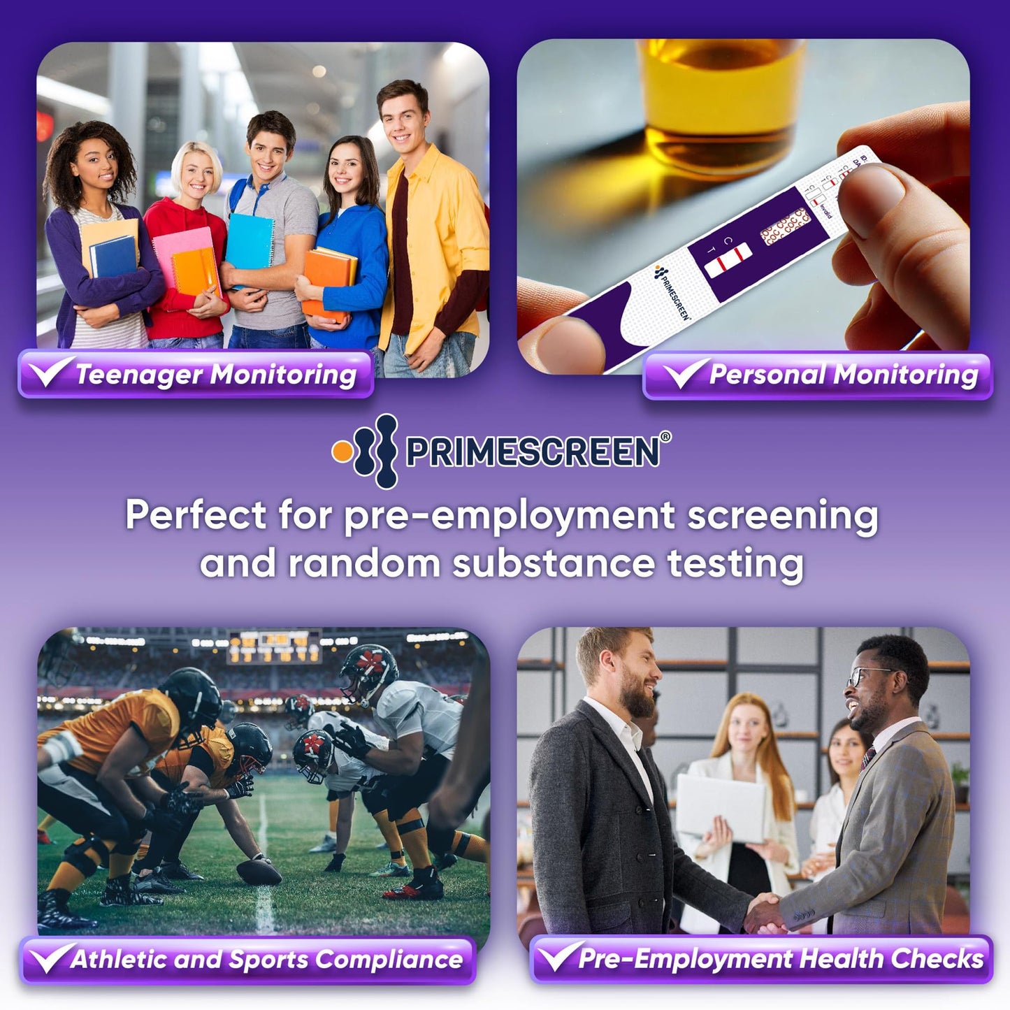 Prime Screen Cocaine Urine Test Card - 300 ng/mL Cutoff, Single Panel Drug Test Kit - 10 Pack