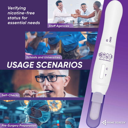 Prime Screen T-Swab Cotinine Oral Fluid Test (5 Pack) – One-Step Nicotine Detection