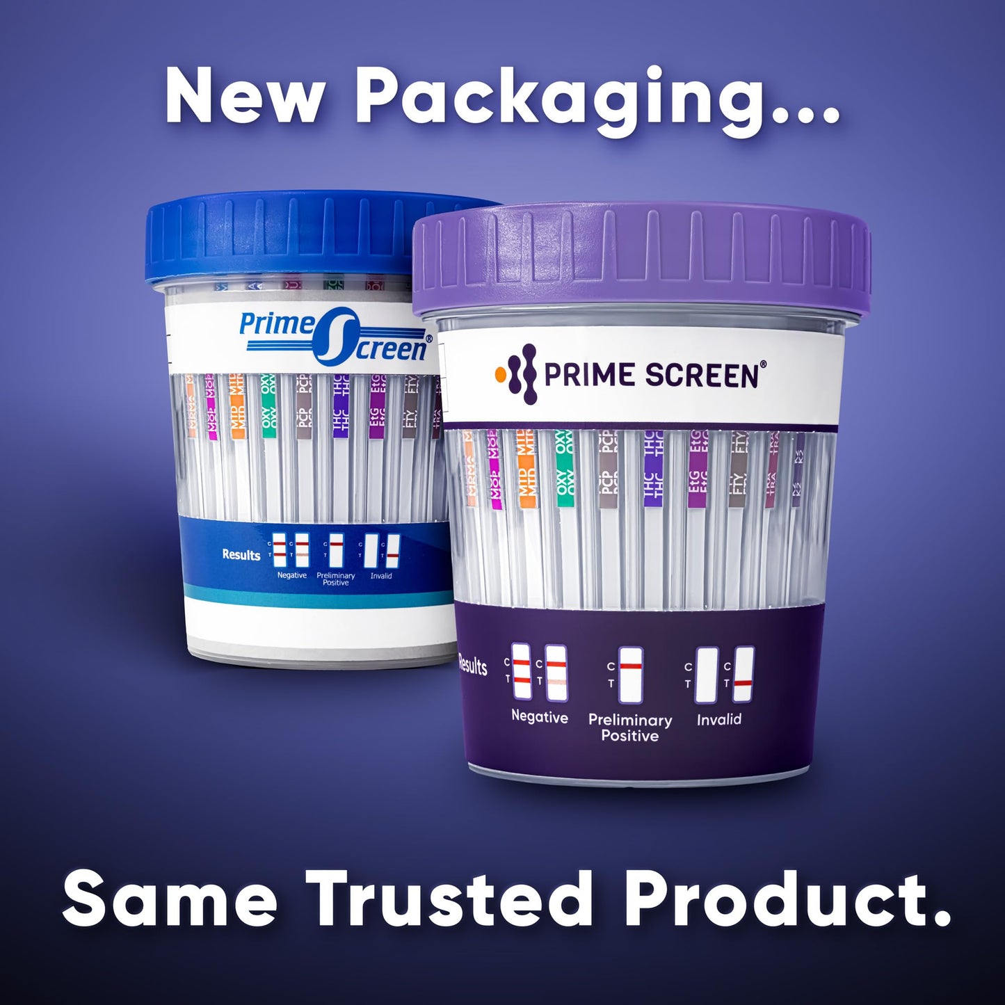 Prime Screen 16-Panel Urine Drug Test Compact Cup Kit (AMP,BAR,BUP,BZO,COC,mAMP,MDMA,MOP/OPI,MTD,OXY,PCP,THC,ETG,FTY,TRA,K2) – CDOA-9165EFTK