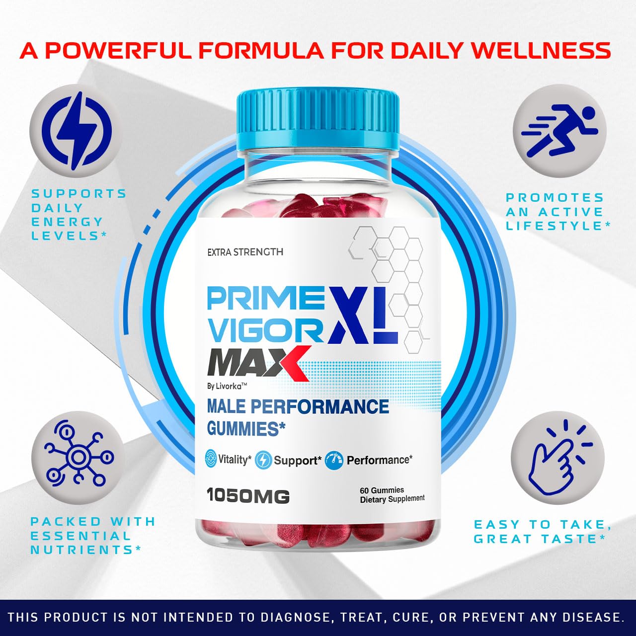 Prime Vigor XL Max Gummies (5 Pack) for Men | 5 Months Supply
