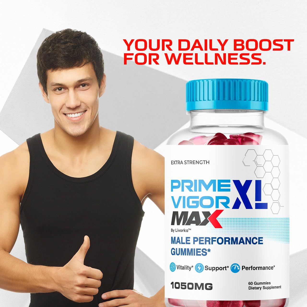 Prime Vigor XL Max Gummies (5 Pack) for Men | 5 Months Supply