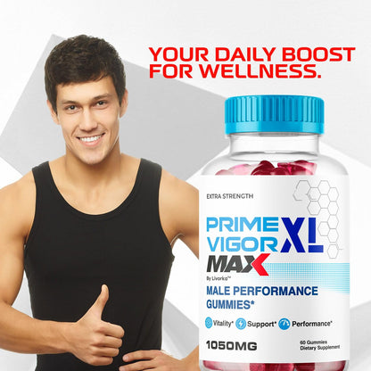 Prime Vigor XL Max Gummies (5 Pack) for Men | 5 Months Supply
