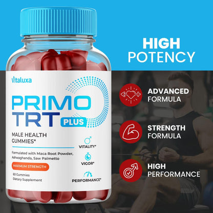 Primo TRT Gummies – Plus Advanced Performance Blend, 60 Gummies