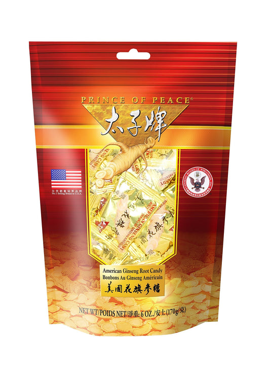 Prince of Peace American Ginseng Root Candy (6oz) - Chewy Ginseng Candy BritishVita | Premium UK Vitamins & Wellness Supplements