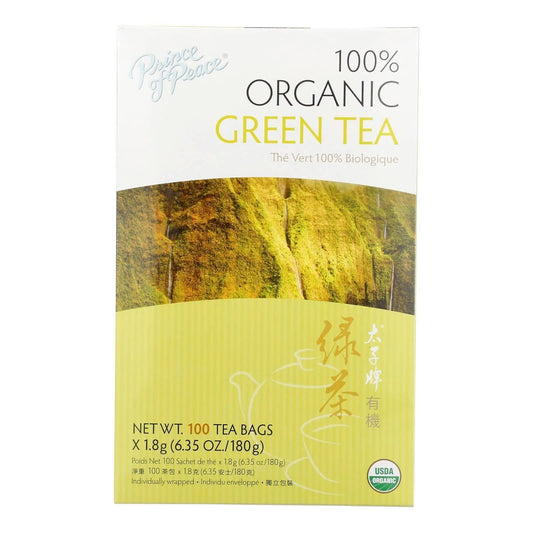 Prince of Peace 100% Organic Green Tea – 100 Tea Bags (6.35 oz / 180 g) BritishVita | Premium UK Vitamins & Wellness Supplements