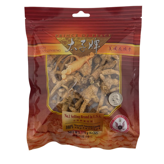 Prince of Peace Wisconsin Ginseng Roots - 6oz (Uncut, Natural Form) BritishVita | Premium UK Vitamins & Wellness Supplements
