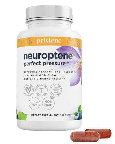 Pristene Eye Vitamins with Bilberry, Saffron, Niacinamide & CoQ10 for Optic Nerve Support – Neuroptene (60 Capsules)