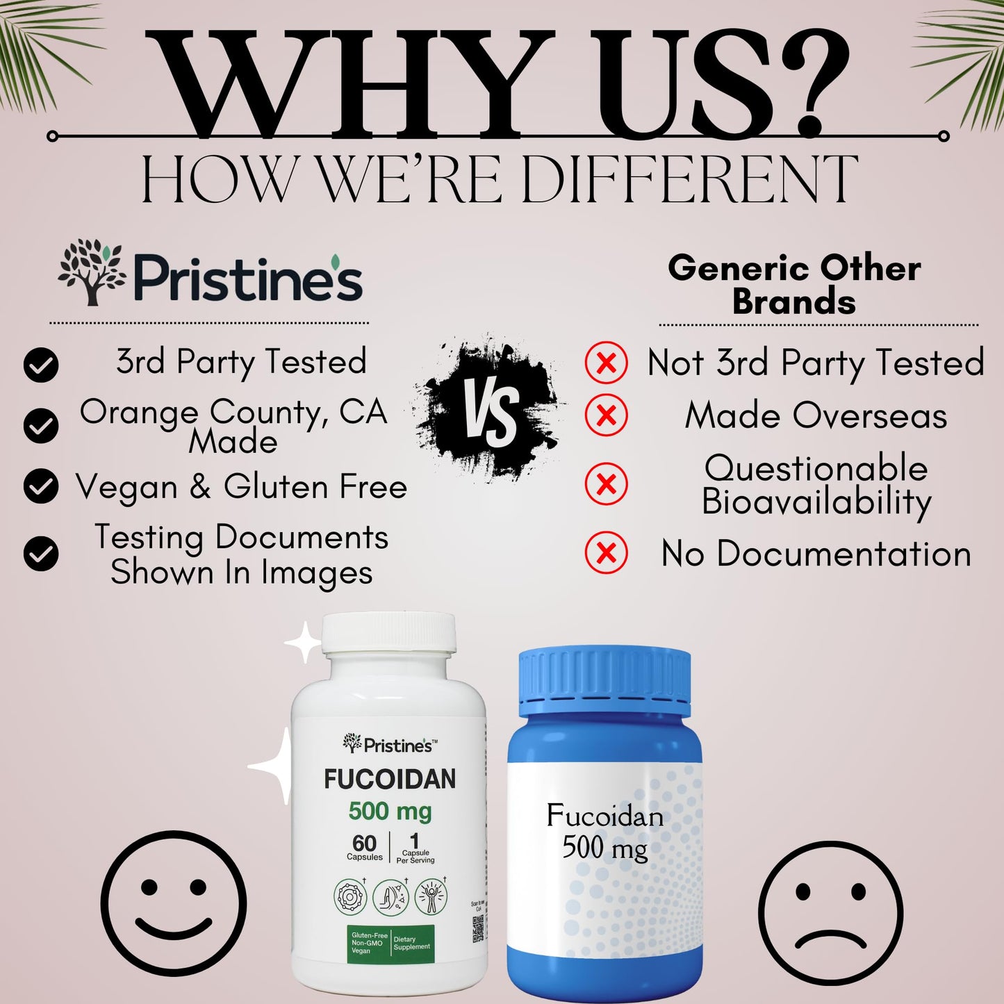 PRISTINE'S Fucoidan 500MG Immunity Supplement - 60 Day Supply