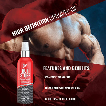Pro Tan Hot Stuff Maximum Vascularity High Definition Optimizer Posing Oil (4 fl oz) by Original Muscle Up
