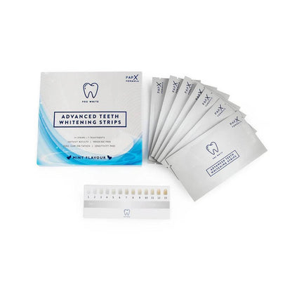 Pro White Advanced Teeth Whitening Strips - Teeth Strips with Fresh Mint Flavor- Whitening Strips with 14 Applications for Easy Daily Use - Refresh Your Smile with Fast Acting Teeth Whitening Strips