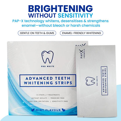 Pro White Advanced Teeth Whitening Strips - Teeth Strips with Fresh Mint Flavor- Whitening Strips with 14 Applications for Easy Daily Use - Refresh Your Smile with Fast Acting Teeth Whitening Strips