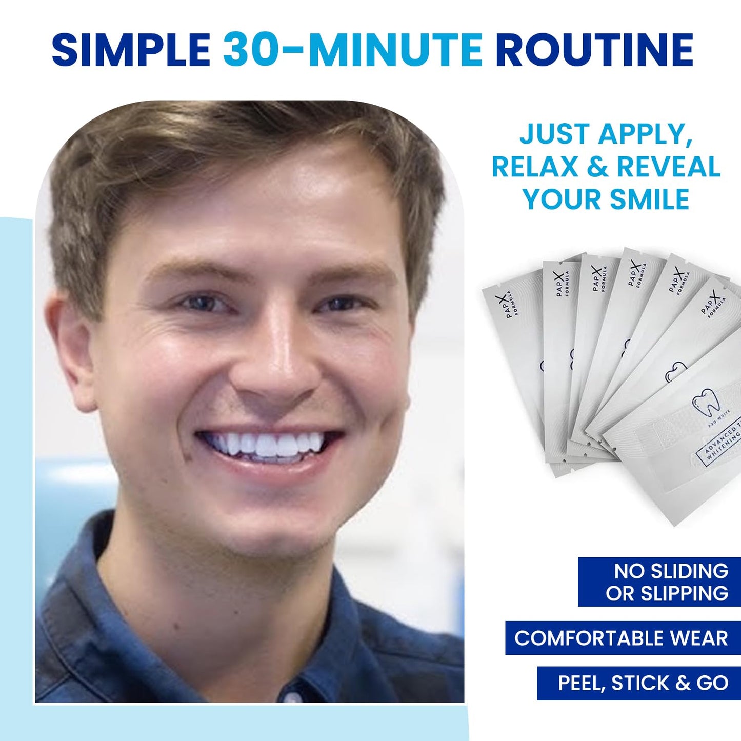 Pro White Advanced Teeth Whitening Strips - Teeth Strips with Fresh Mint Flavor- Whitening Strips with 14 Applications for Easy Daily Use - Refresh Your Smile with Fast Acting Teeth Whitening Strips