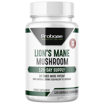 Probase Nutrition Lions Mane Cognition – 30x Potency, 4-Month Supply