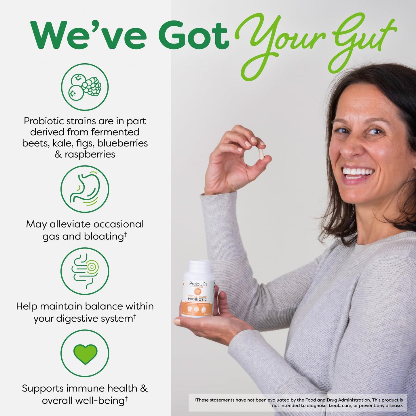 Probulin Total Care Probiotic – 20B CFU, Vegan, 30 Count