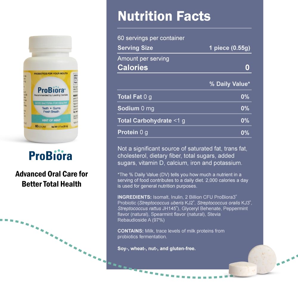 ProBiora Oral-Care Probiotic Tablets – Mint, 60 Count