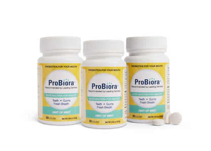 ProBiora Probiotic Tablets for Oral Health – Mint, 30 Count (Pack of 3)