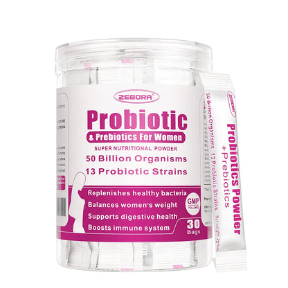 Probiorics for Women Probiotics Powder – 50B CFUs, 13 Strains, Prebiotics & Cranberry | 30-Day Supply