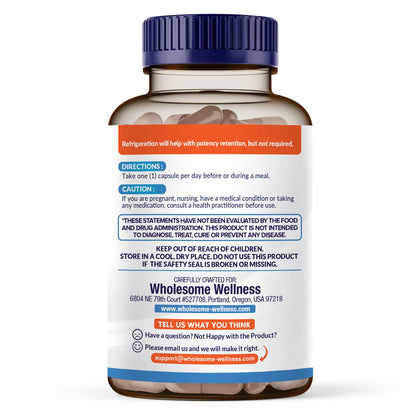 Wholesome Wellness Organic Raw Probiotics – 100B CFU, 30 Caps