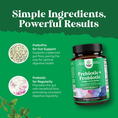 Prebiotics & Probiotics Gut Health Supplement - Probiotics for Men & Women