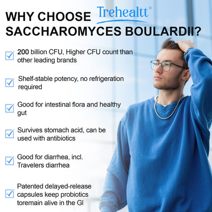 Saccharomyces boulardii Probiotic 200B CFUs – Digestive & Immune Health