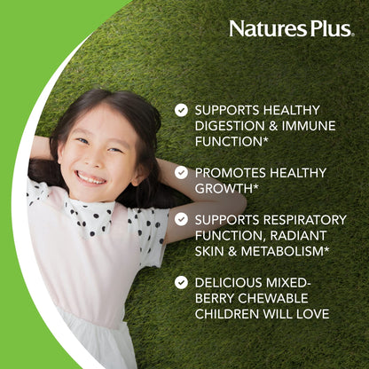 NaturesPlus Animal Parade Probiotic - Mixed Berry for Kids | Gut Health & Immunity | Vegan & Gluten Free
