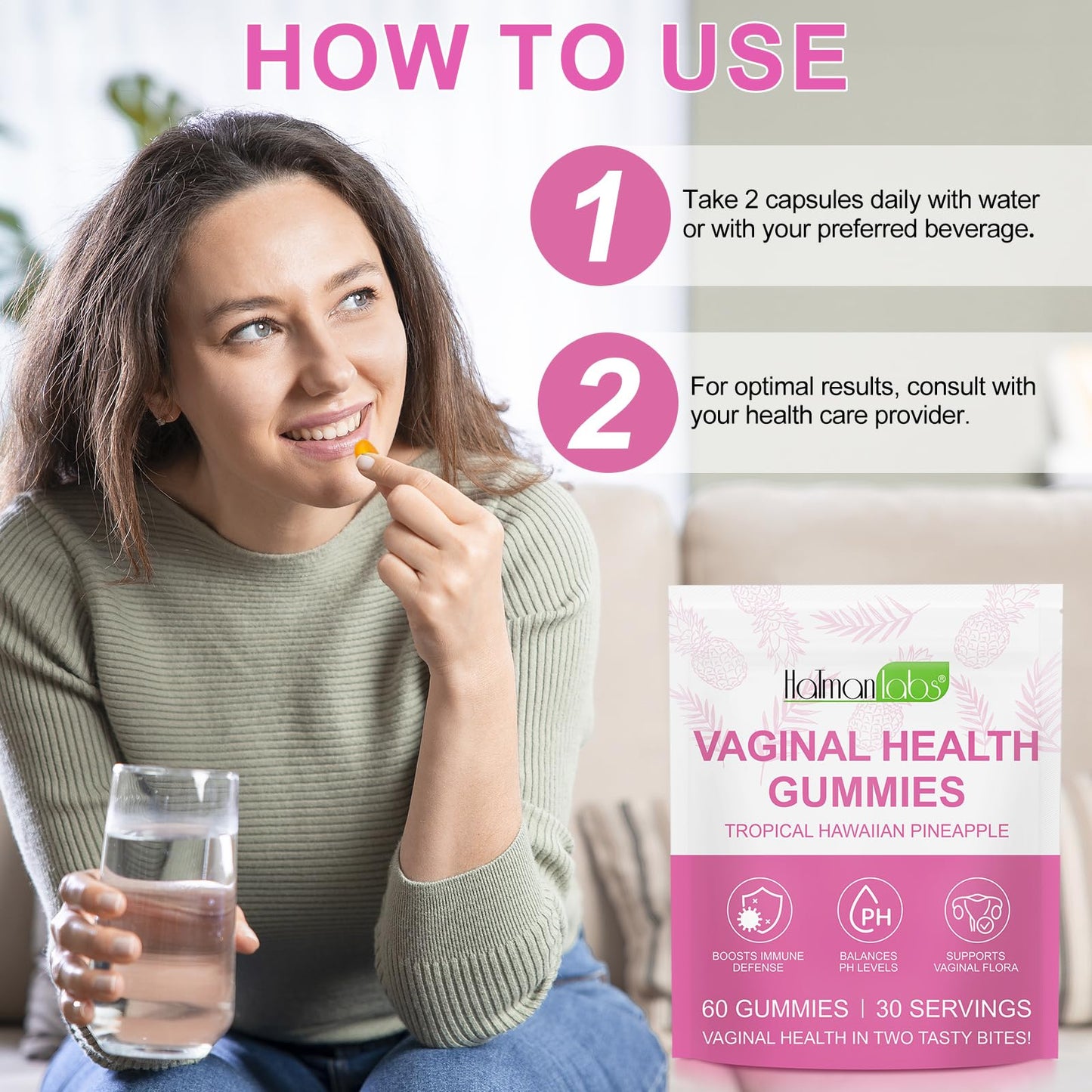 Vital Vaginal Probiotics Source Feminine Gummies, Premium Feminine Balance Gummies, Probiotic Gummies for Prenatal & Postnatal Women - Probiotics for Digestion, pH Balance, Gut Health, Immune Support