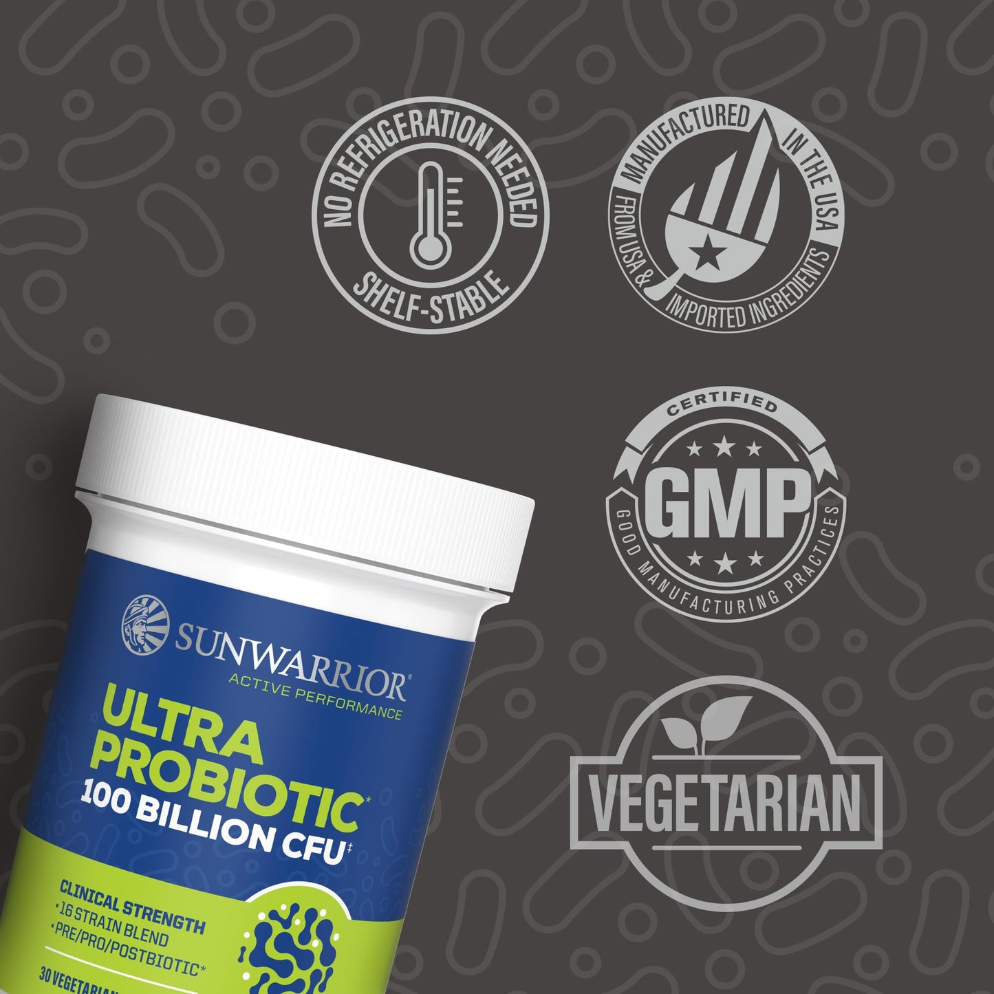 Probiotic for Gut Health - 100 Billion CFU, 16 Strains | Prebiotics + Postbiotics | Soy-Free Non-GMO | 30 Capsule Serving