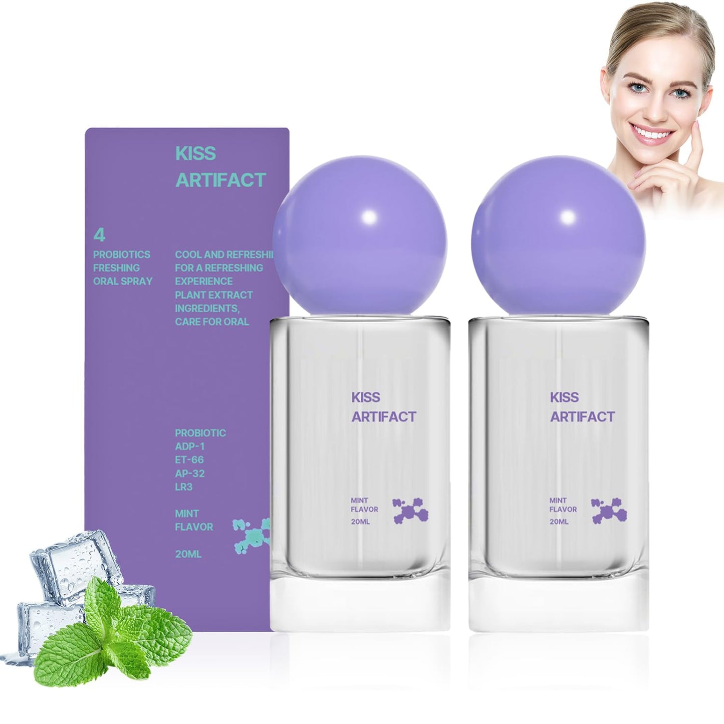2pcs Probiotic Oral Spray - Alcohol-Free Breath Care (20ml) - Travel-Size