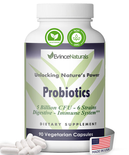 Probiotic & Prebiotic Supplement – 5 Billion CFU, 6 Strains | Digestive & Immunity Support