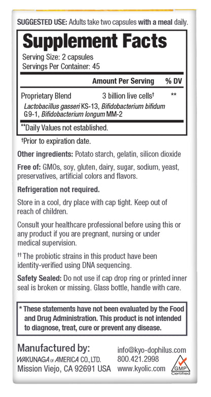Kyolic Kyo-Dophilus Daily Probiotic for Immune Health | Digestive Support
