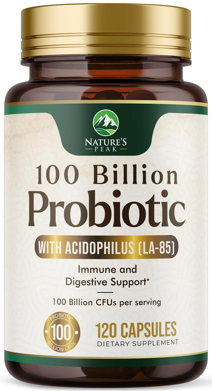 Probiotics 100 Billion CFU - 16 Strains + Prebiotics | 120 Capsules