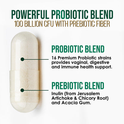 Probiotics 100 Billion CFU - 16 Strains + Prebiotics | 120 Capsules