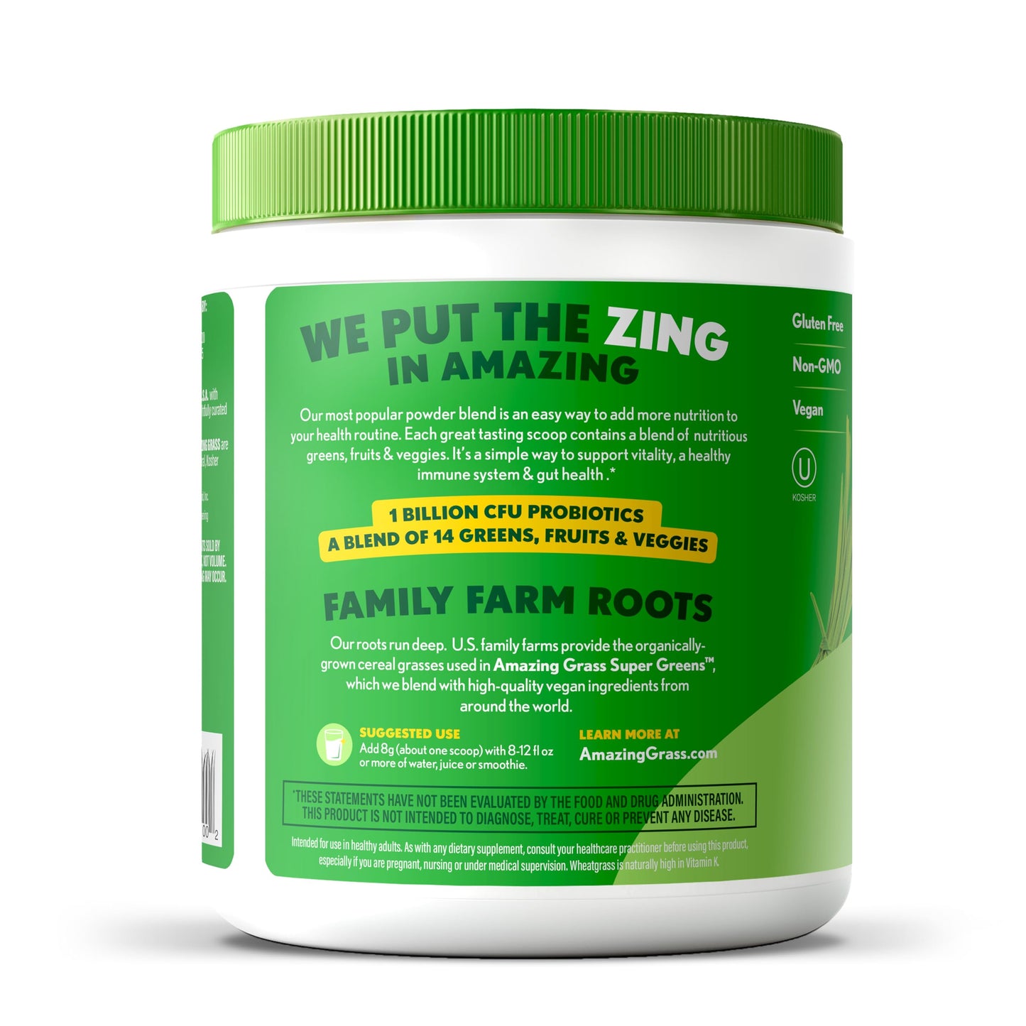 Amazing Grass Greens Blend Superfood – Organic Greens Powder with Spirulina & Probiotics