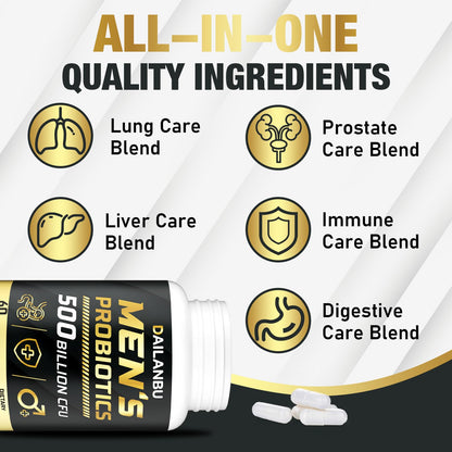 Probiotics for Men 500B CFU – 16-in-1 Probiotic (Digestive & Immune Health, 60 Caps)