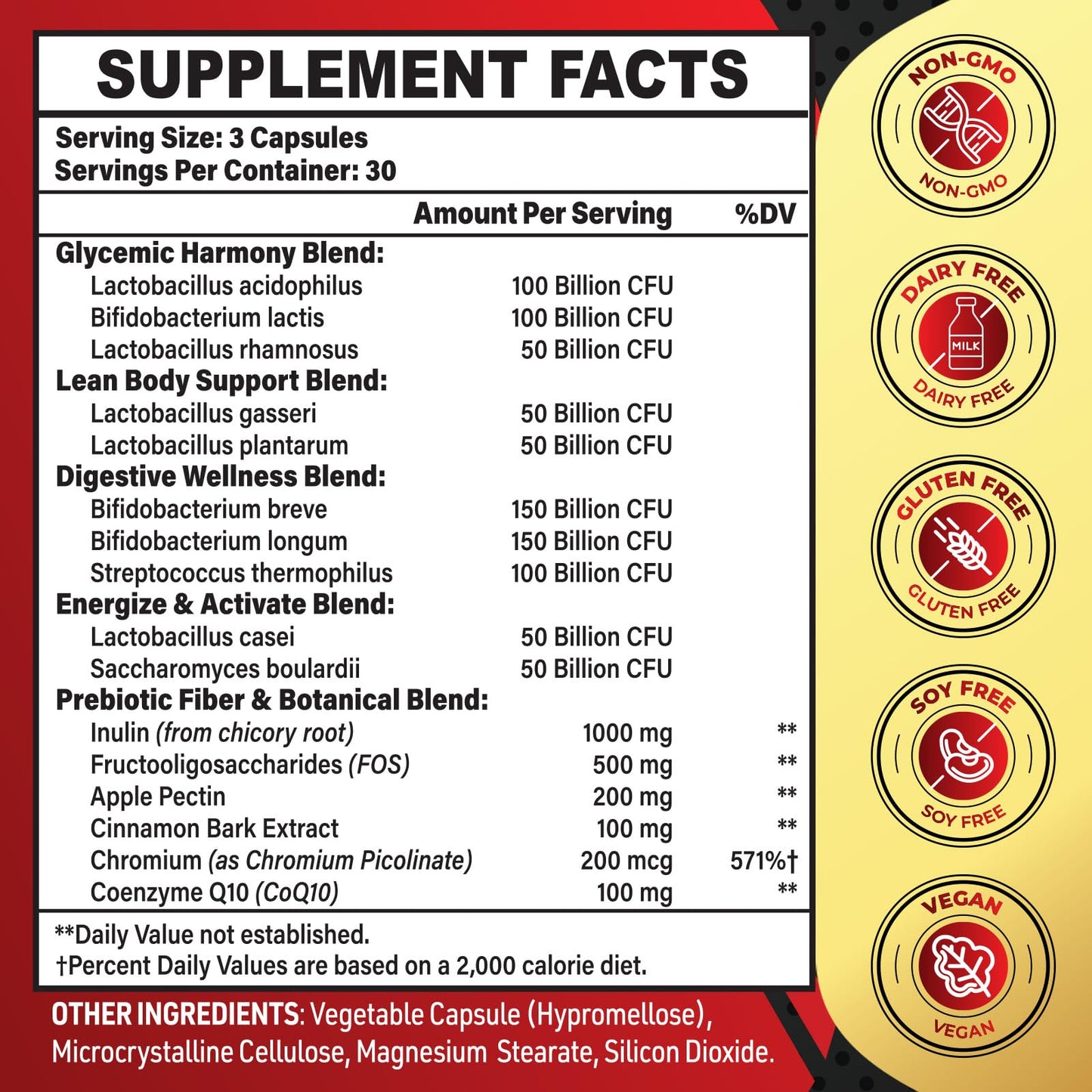 Probiotics for Men 50+ – 850B CFU & 1900mg Prebiotic | Gut Health