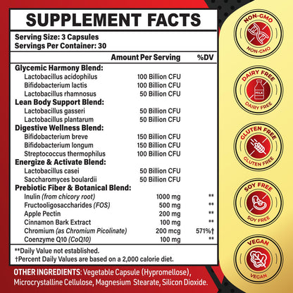 Probiotics for Men 50+ – 850B CFU & 1900mg Prebiotic | Gut Health