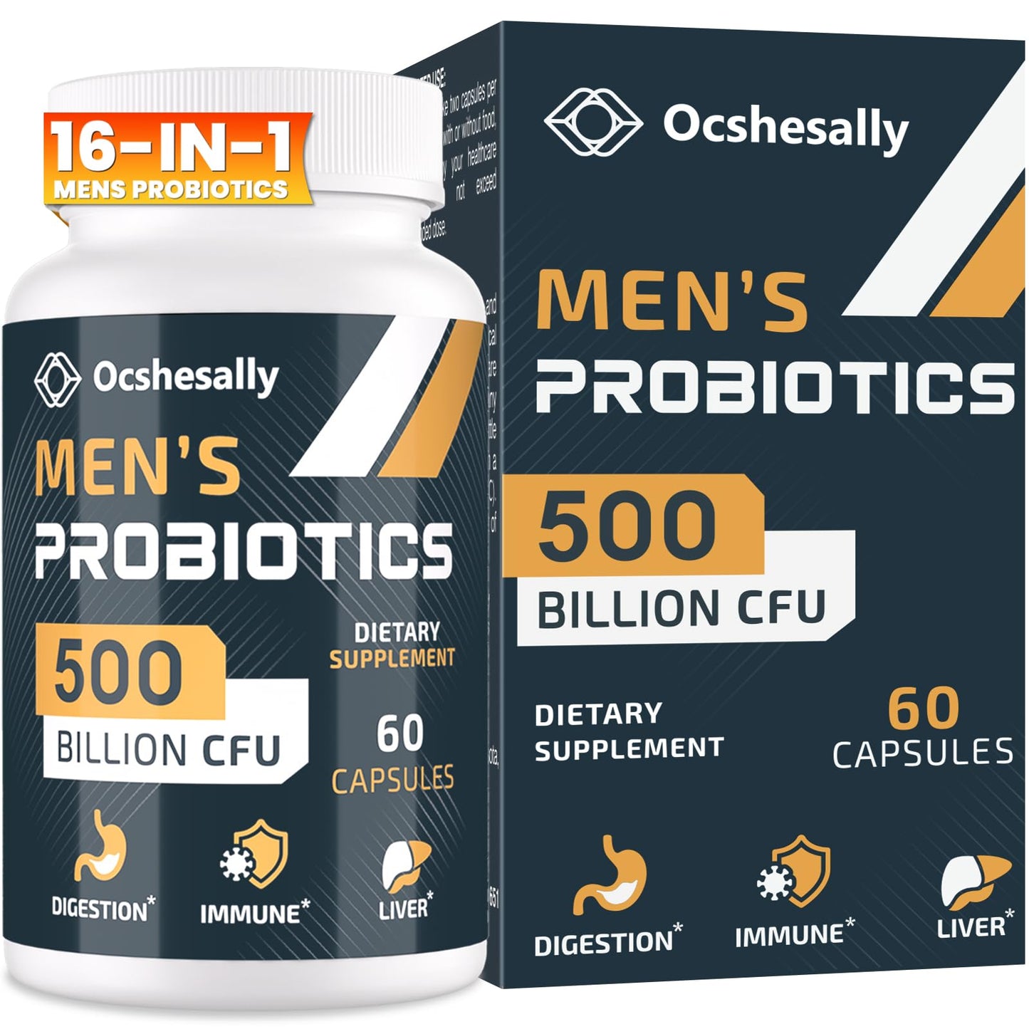 Probiotics for Men – 500B CFUs, 12 Strains, Turmeric & Cranberry, 60 Capsules