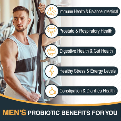 Probiotics for Men – 500B CFUs, 12 Strains, Turmeric & Cranberry, 60 Capsules