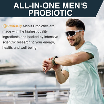 Probiotics for Men – 500B CFUs, 12 Strains, Turmeric & Cranberry, 60 Capsules