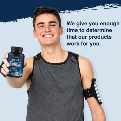 Probiotics for Men Digestive Health - 120 Billion CFUs with Saw Palmetto, Cranberry & Digestive Enzymes | 90 Capsules
