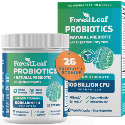 100 Billion CFU Probiotics for Men & Women - 26 Strains