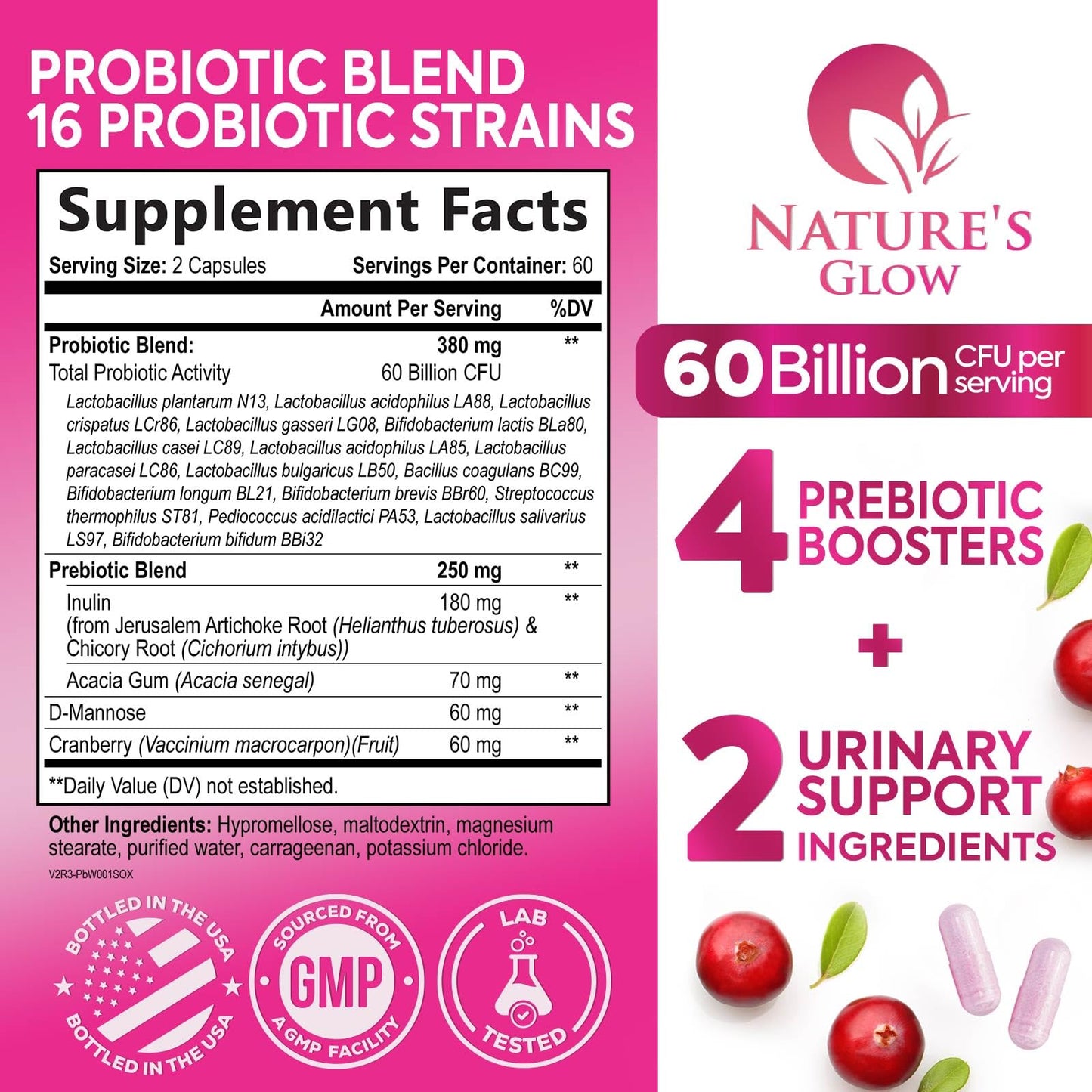 Probiotics for Women | 50 Billion CFU, 16 Strains | Digestive & Vaginal Health | 120 Capsules