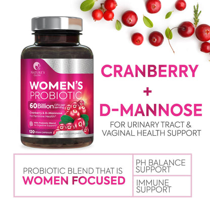 Probiotics for Women | 50 Billion CFU, 16 Strains | Digestive & Vaginal Health | 120 Capsules