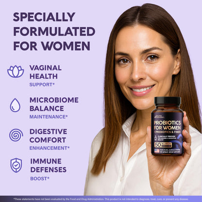 Probiotics for Women 50 Billion CFU – Vaginal & Digestive Health (30 Capsules)