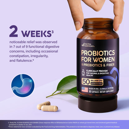Probiotics for Women 50 Billion CFU – Vaginal & Digestive Health (30 Capsules)