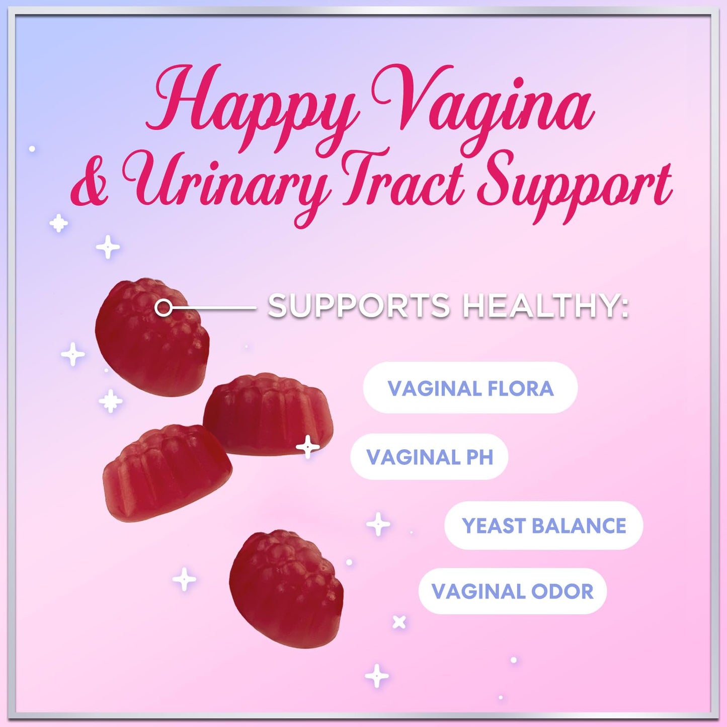 Probiotics for Women Gummies with Cranberry – 3 Billion CFU, 6 Strains | Digestive & Vaginal Health | 120 Gummies