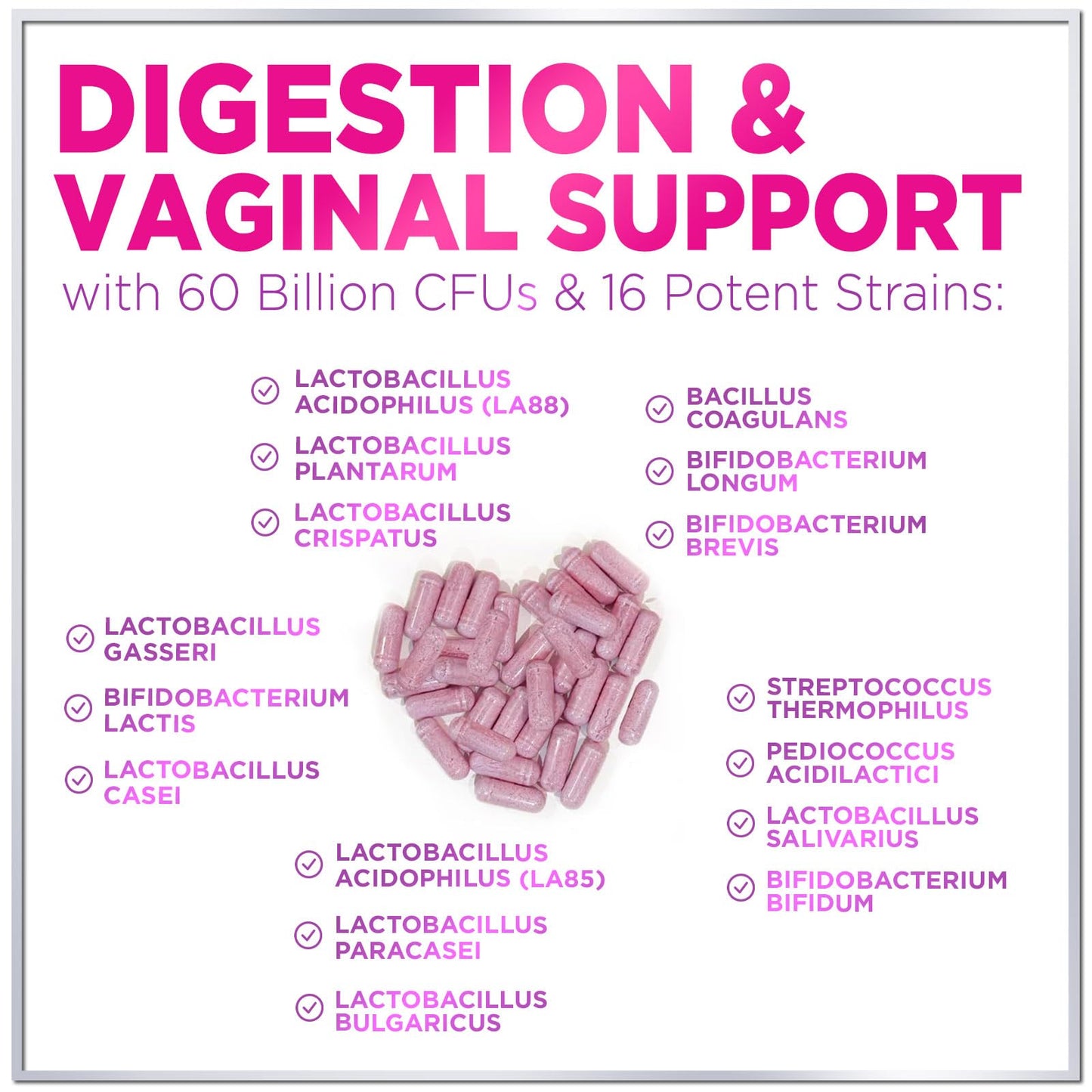 Probiotics for Women Digestive Health Support - 60 Billion CFU Women's Probiotic, 16 Strains, for pH Balance, Vaginal Support with Cranberry for Gut Health, Urinary & Immune Support - 120 Capsules