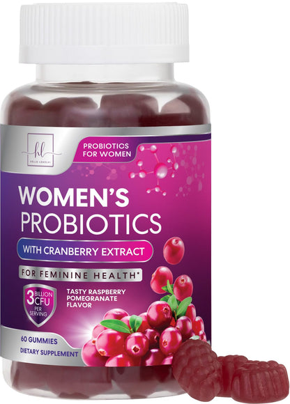 Probiotics for Women Gummies with Cranberry - 3 Billion CFU, 6 Strains