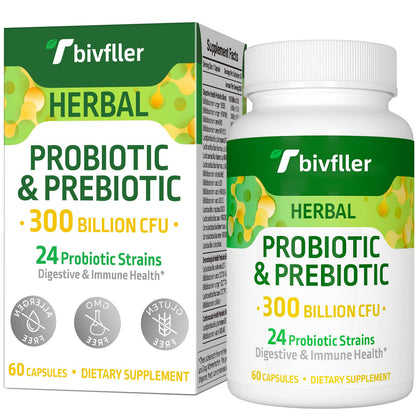Probiotics for Women and Men | 300B CFU, 24 Strains, 15 Organic Herbs, 2 Month Supply
