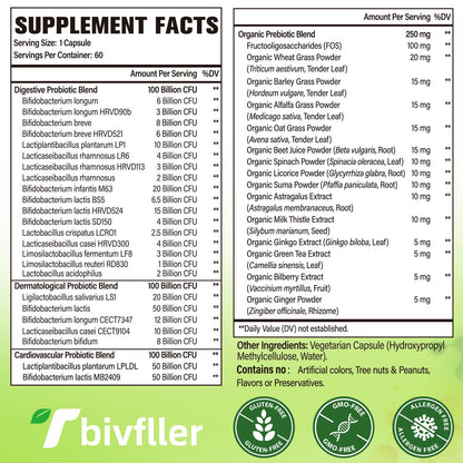 Probiotics for Women and Men | 300B CFU, 24 Strains, 15 Organic Herbs, 2 Month Supply